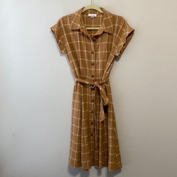 calvin klein plaid shirt dress Calvin Klein | Dresses | Calvin Klein Plaid Button Down Midi Dress